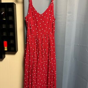 Old Navy Red and White Polka Dot Maxi Dress